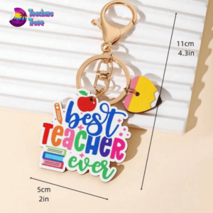 Best Teacher Ever Book Keyring - Image 3