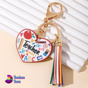 Heart Tassel Teacher Keyring - Image 2