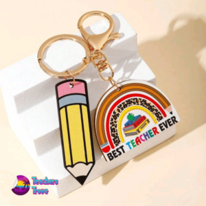 Rainbow Best Teacher Ever Keyring - Image 2