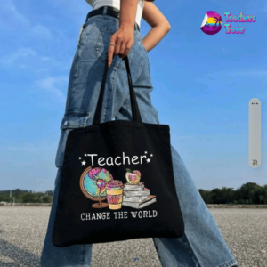 Teachers Change The World Tote Bag and Pencil Case Set - Black - Image 3