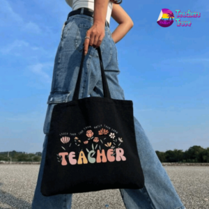 Floral Teacher Tote Bag and Pencil Case Set - Image 2