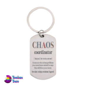 “Chaos Coordinator” Stainless Steel Keyring with Definition Tag