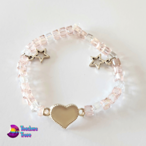 Pink and White Crystal Bead Custom Bracelet Set - Image 8