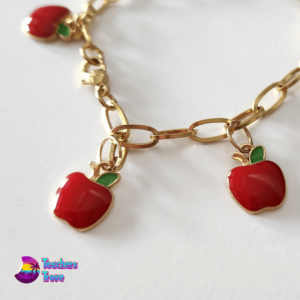 Apple Charm Gold Bracelet - Image 2