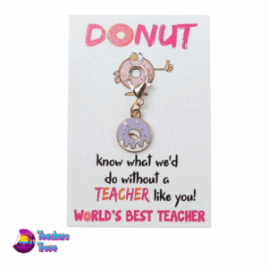 Purple Donut Keyring Charm  – “Donut Know What We’d Do Without a Teacher Like You!”