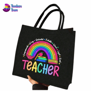 Glitter Rainbow Teacher Bag - Image 2
