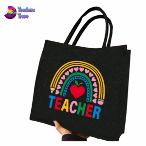 Rainbow Apple Teacher Bag - Image 2