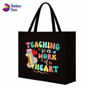 Teaching Is A Work of Heart Black Bag