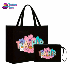 Flower Teacher Bag & Pencil Case Set