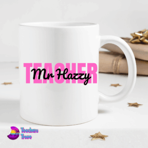 Teach, Love, Inspire Pink Ombré Personalised Mug - Image 3