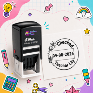 Floral Dater Stamp: S-530D Regular Size - Image 1