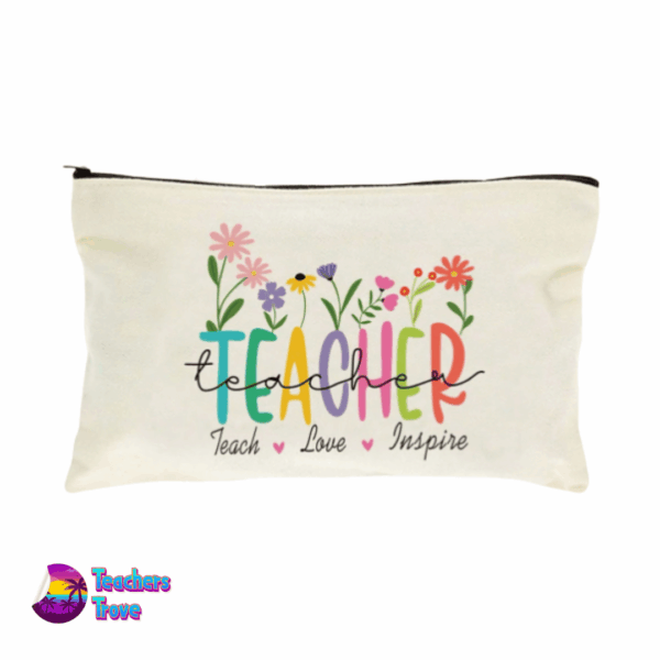 Teach, Love, Inspire Floral Pencil Case (2)