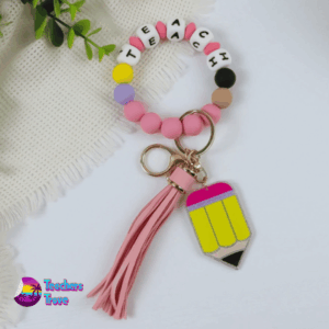 Teach Pencil Keyring Wristband