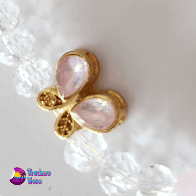 Second image of Pink and White Butterfly Custom Bracelet