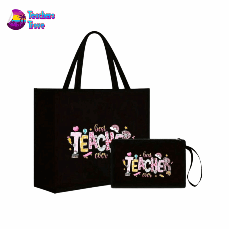 Pastel Best Teacher Ever Bag & Pencil Case Set