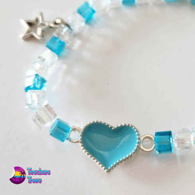 Second image of Blue and White Crystal Bead Custom Bracelet Set