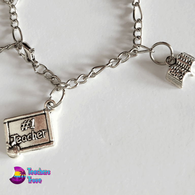 Silver Teacher Charm Bracelet