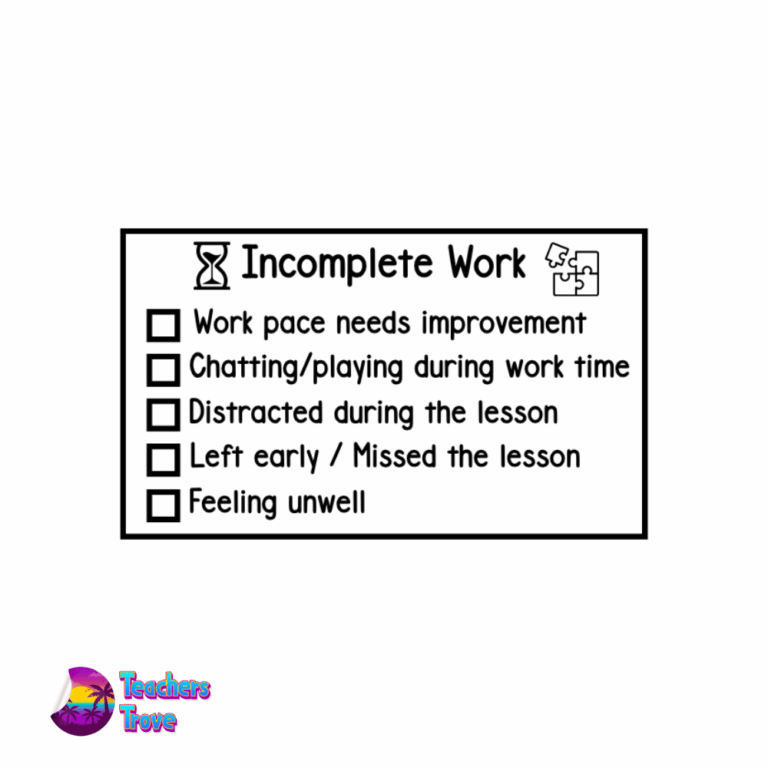 Second image of Incomplete Work Checklist Stamp: S-827