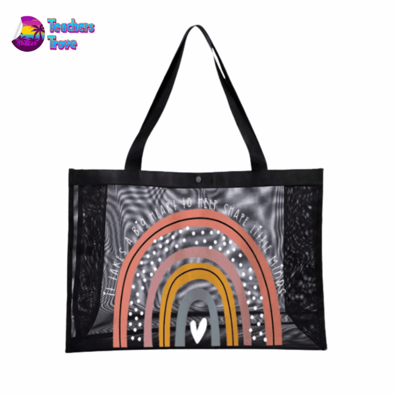 Second image of It Takes a Big Heart to Shape Little Minds Rainbow Mesh Bag