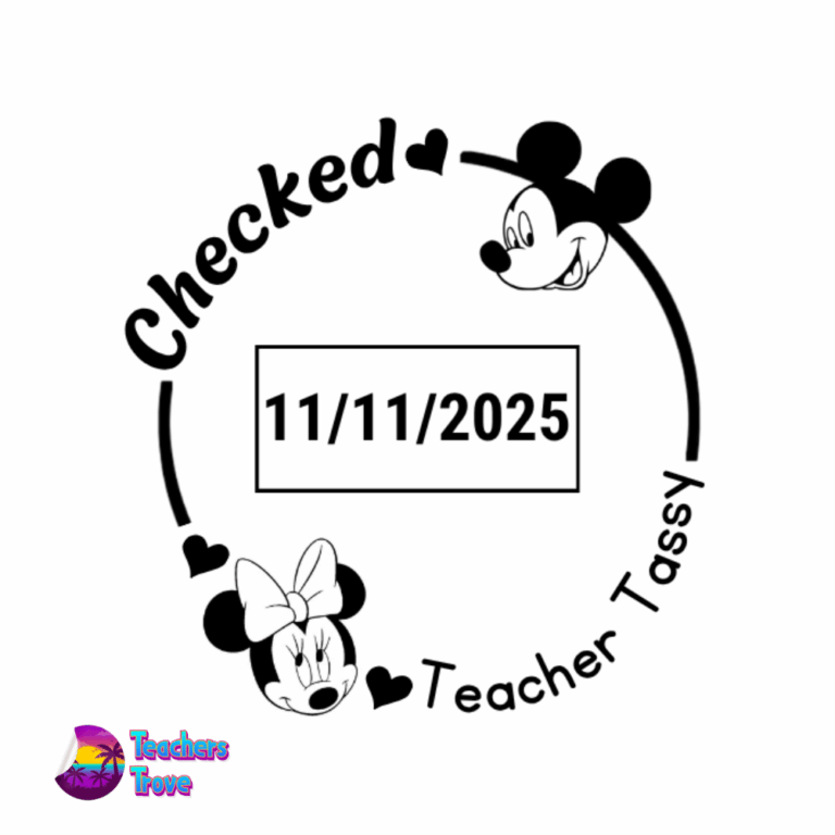 Mickey & Minnie Mouse Dater Stamp: S-524D Medium Size