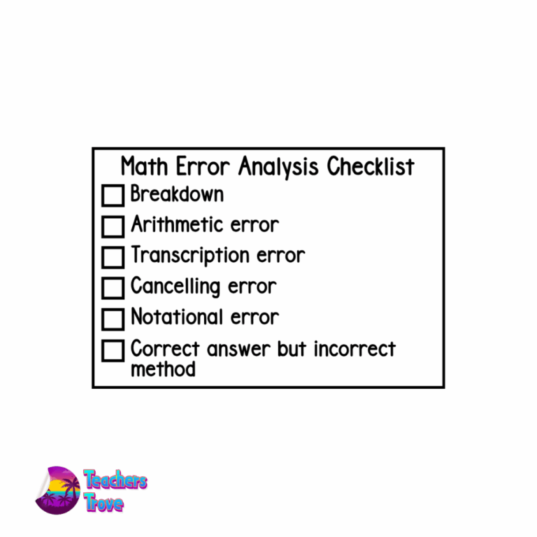 Second image of Math Error Analysis Checklist Stamp: S-828