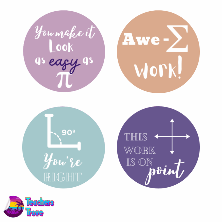 Large Punny Math Sticker Pack