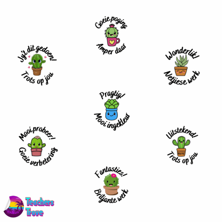 Small Succulent Afrikaans Sticker Pack