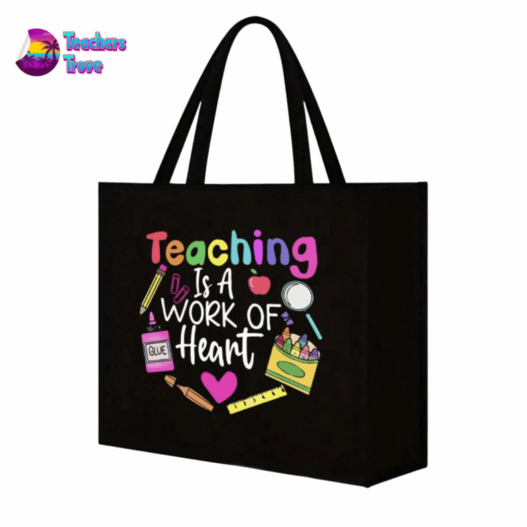 Teaching Is A Work of Heart Colourful Bag